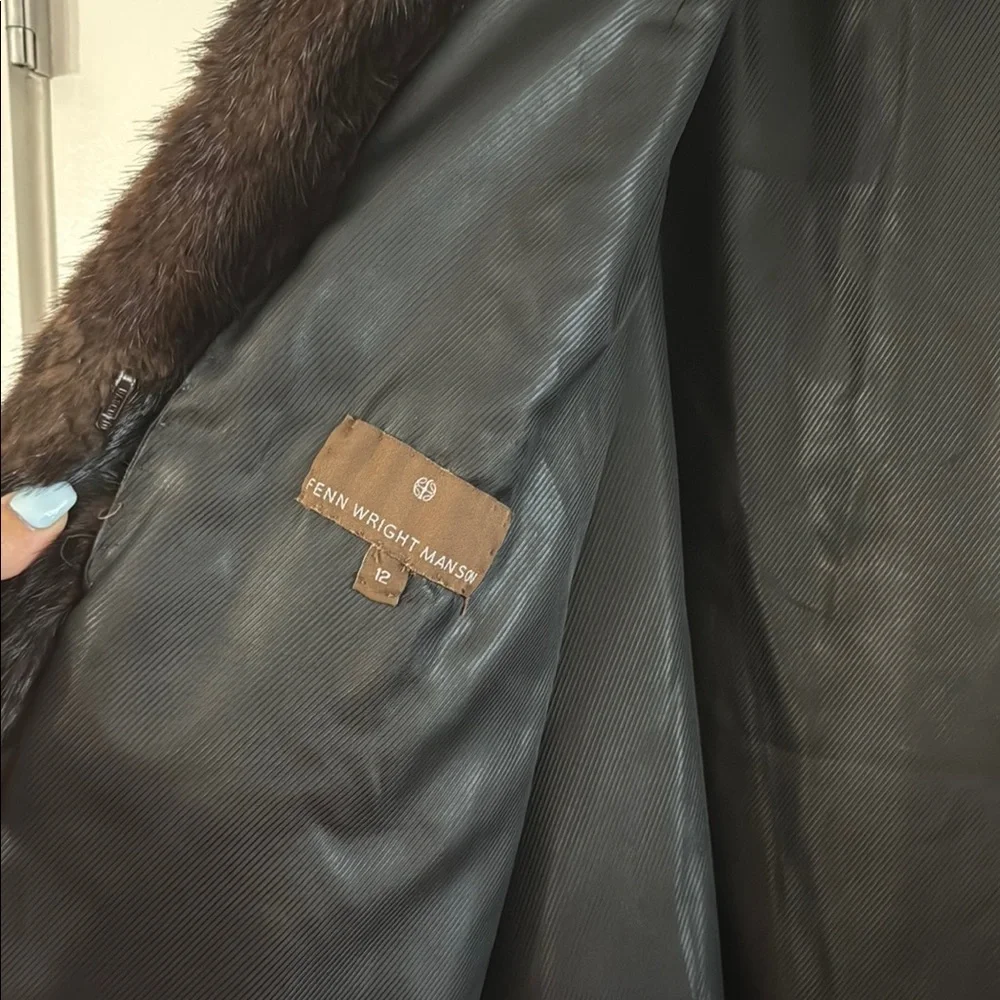 Luxury Brown Real Mink Fur Coat - Picture 2 of 3